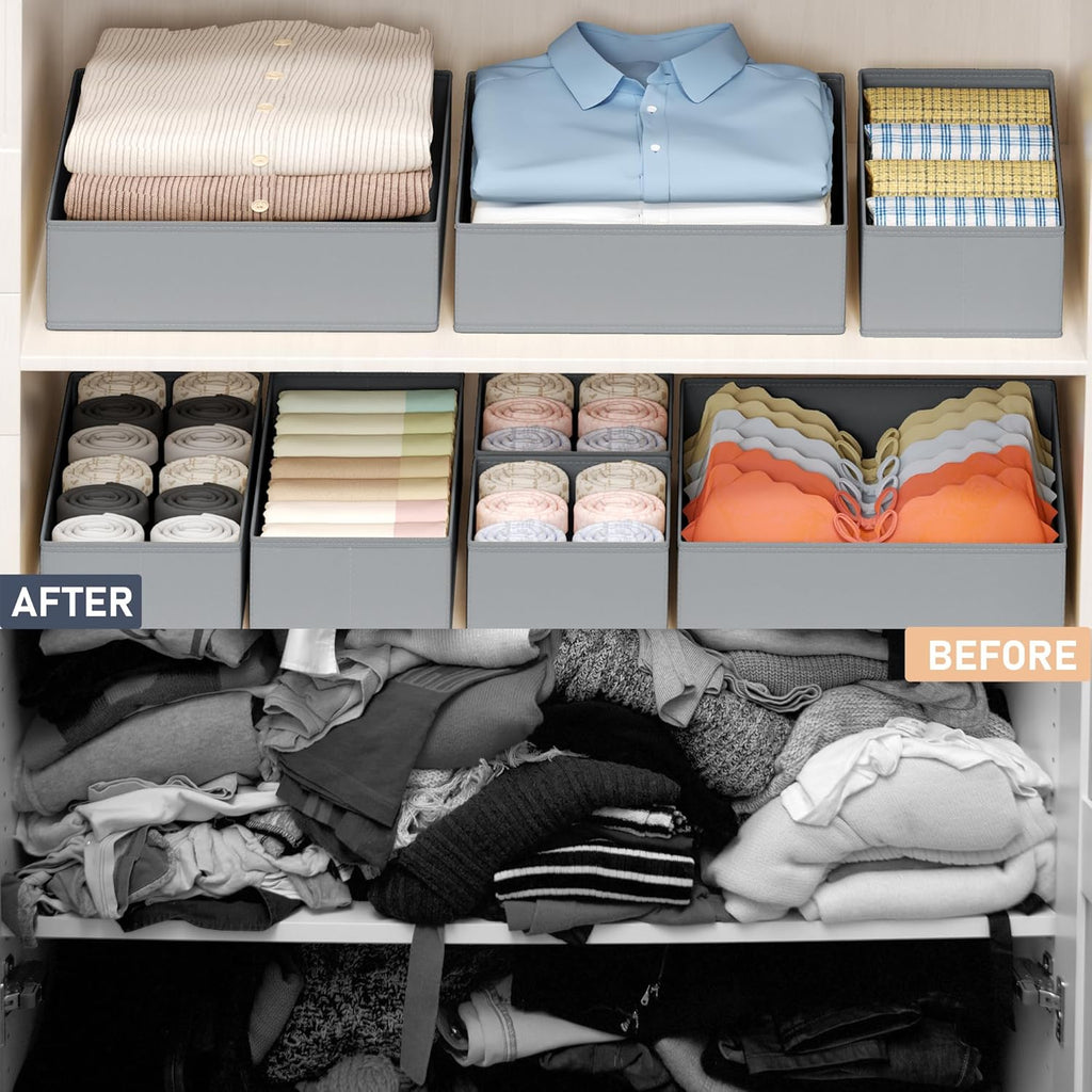 DIMJ Drawer Organizer Clothes - 16 Pack Baby Dresser Organizer for Nursery, Foldable Drawer
