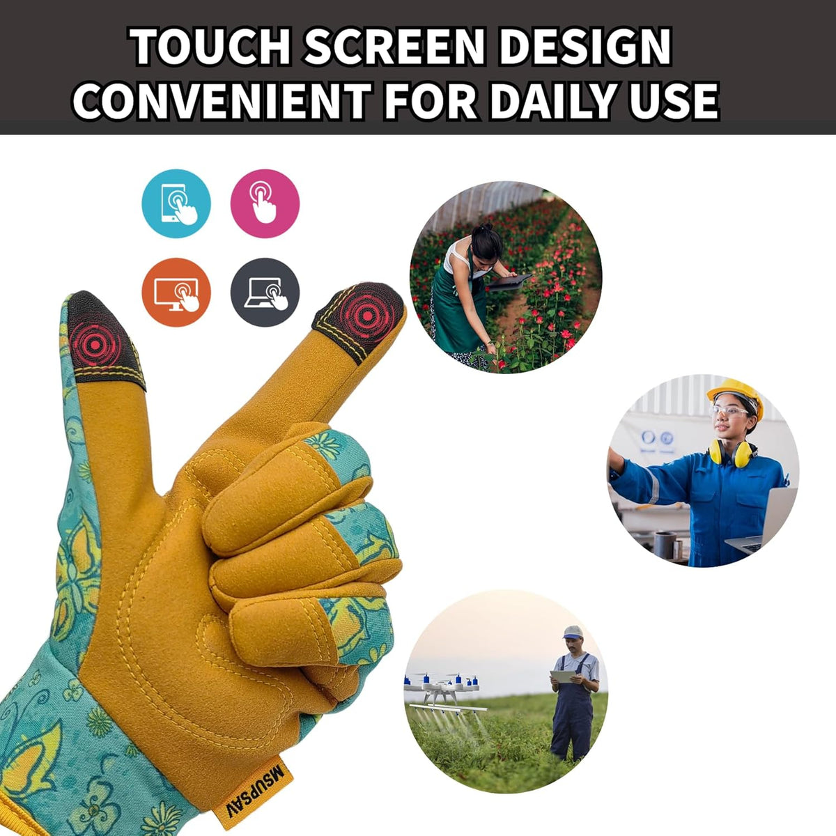 Thorn Proof&Puncture Resistant Gardening Gloves with Grip,Garden Gloves for Women, Leather Work