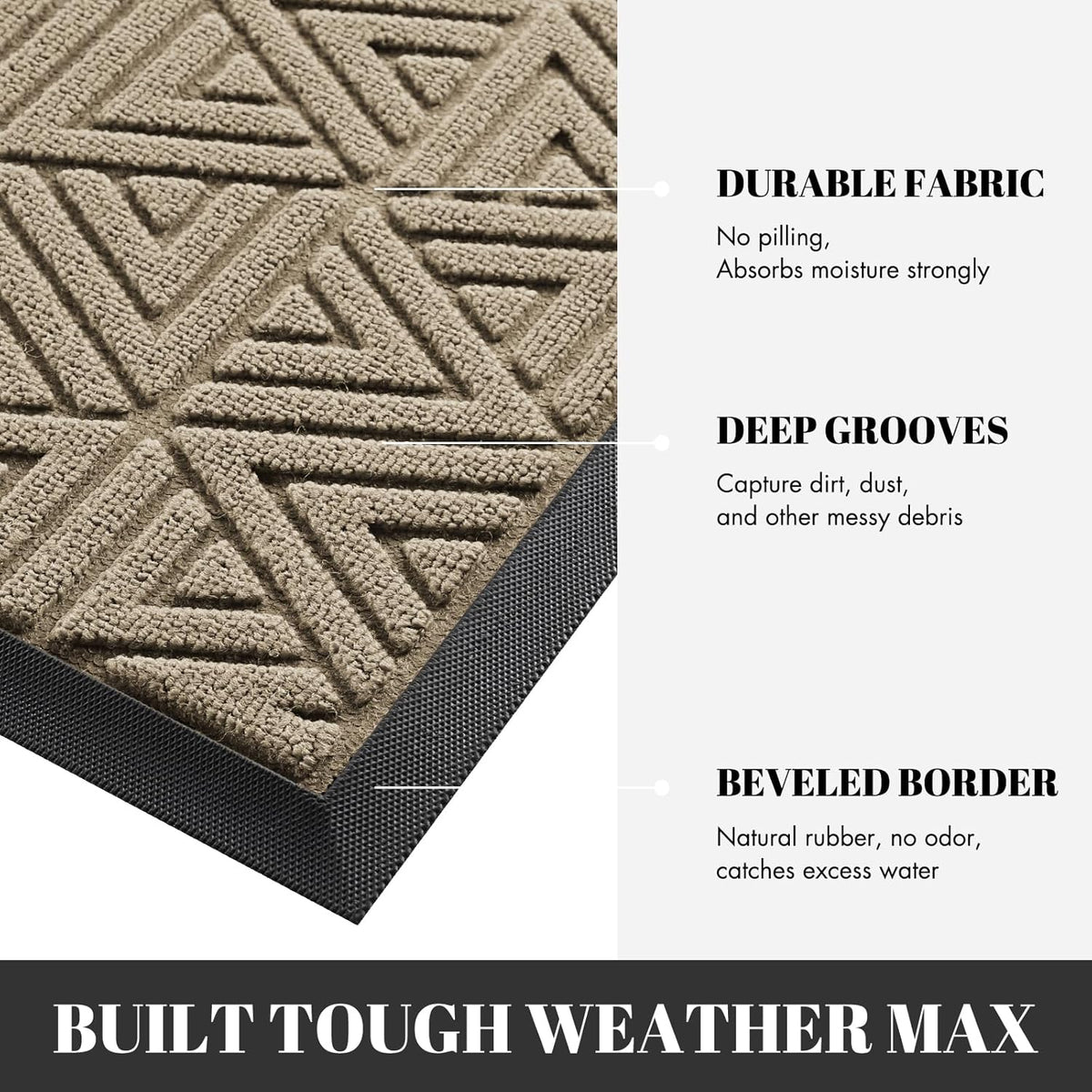 Yimobra Outdoor Mats for Front Door 29.5x17, All-Weather Waterproof Non-Slip Outdoor Door Mat