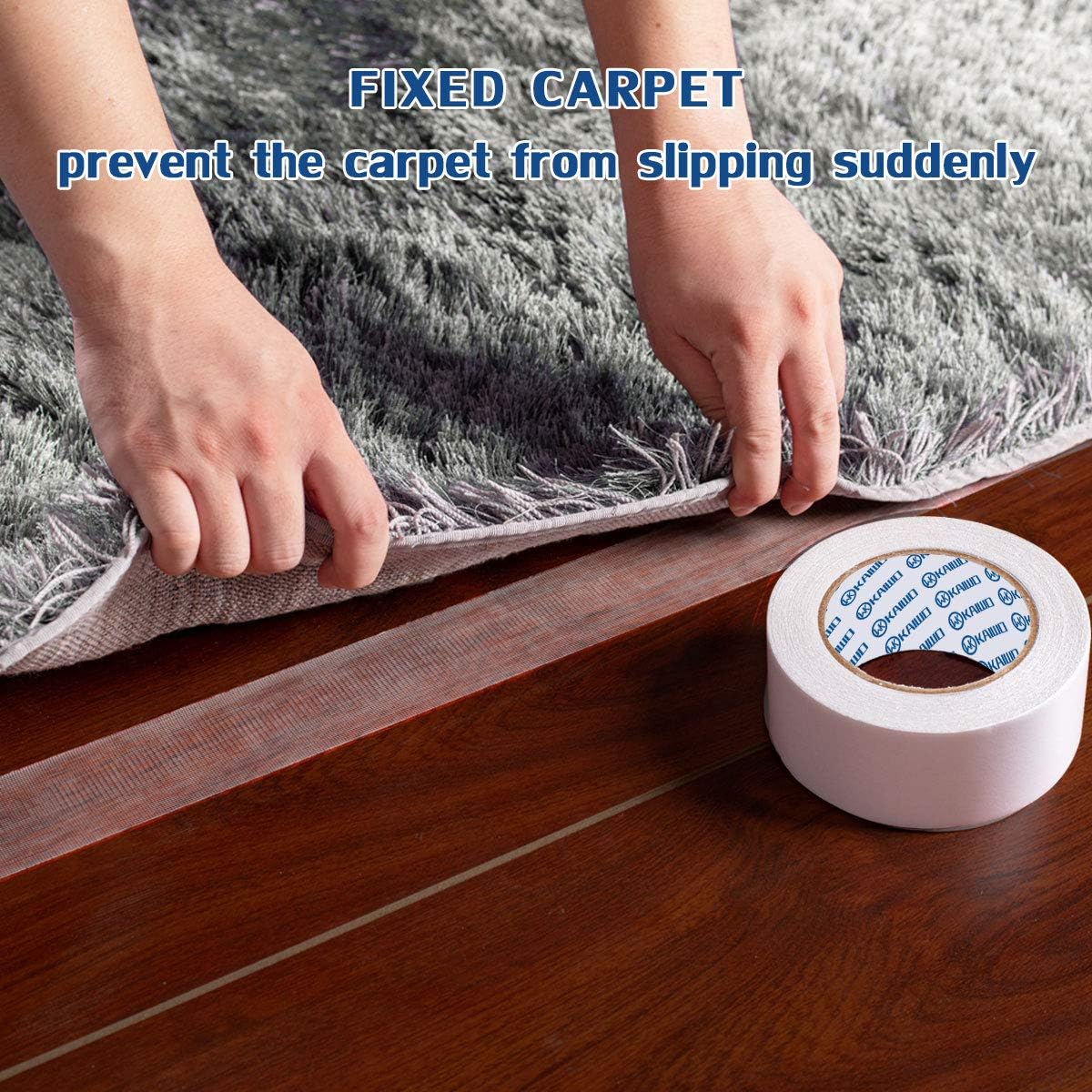 Heavy Duty Carpet Tape Double Sided 4 INx30YD Rug Tape for Area Rugs on Carpet, Perfect Rug Gripper