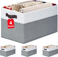 4 Pack Large Closet Storage Baskets Bins for Shelves | Fabric Closet Organizers and Storage with