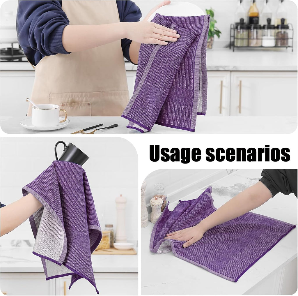 Homaxy Premium Kitchen Towels(18”x 28”, 8 Pack), Large Cotton Kitchen Hand Towels, Flat and Terry