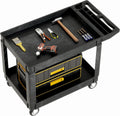 DWVO Utility Service Cart on Wheels, 45 X 25 in 550 LBS Heavy Duty Rolling Cart Plastic Work Cart