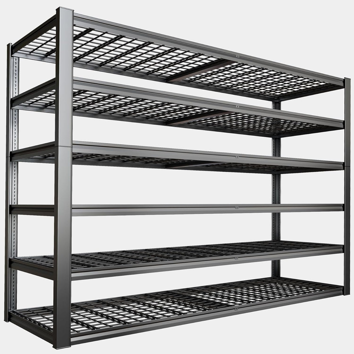 65" W Garage Shelving Heavy Duty, 6 Tier Garage Shelves, Adjustable Storage Shelving Unit