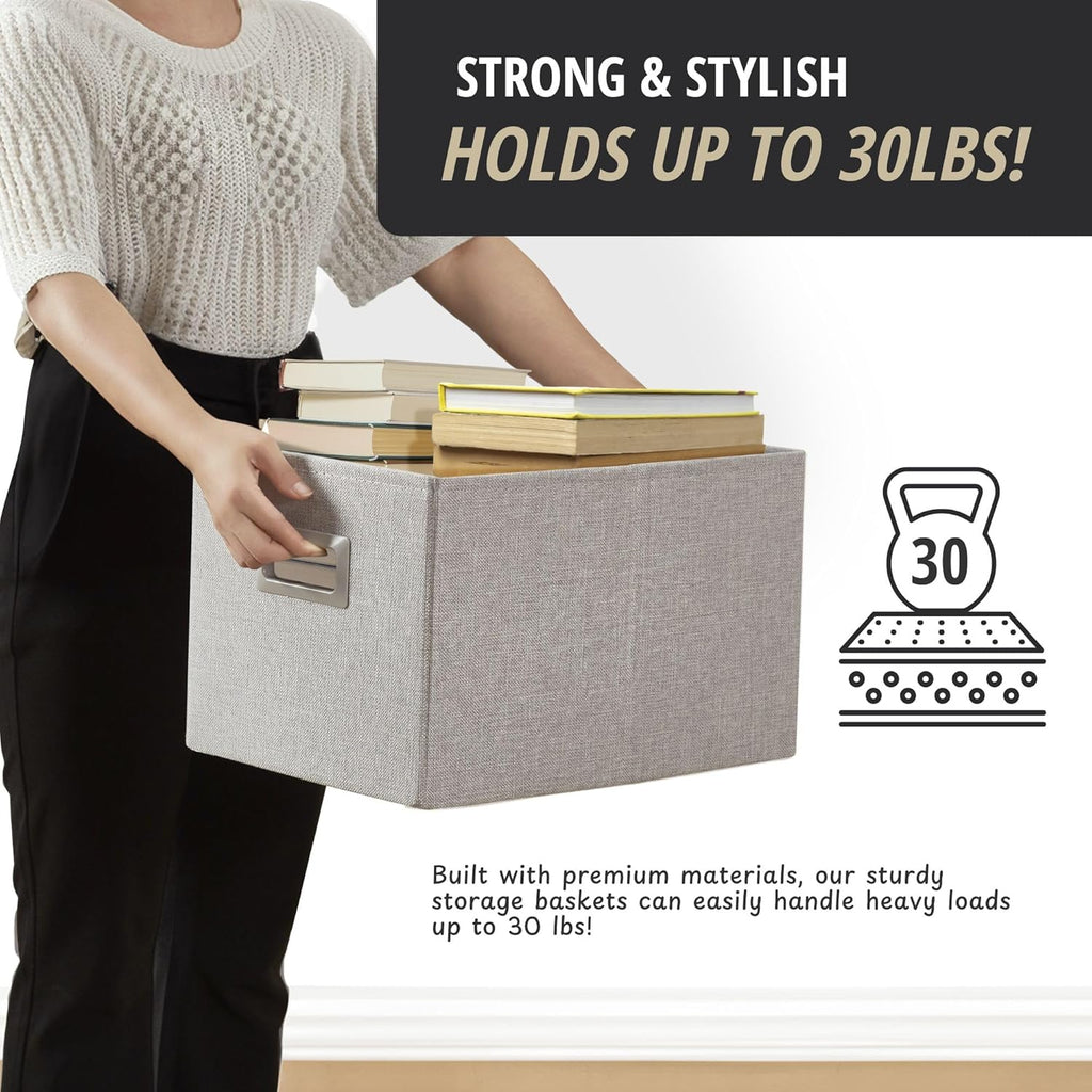 DECOMOMO Storage Bins for Shelves Robust Fabric Closet Bins for Shelves Toy Storage Clothes Books