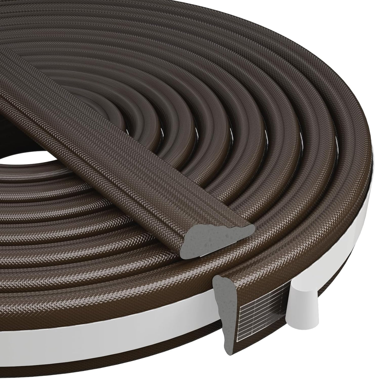 Wedge-Shape Window Weather Stripping Door Frame Seal Strip 2Pcs×196" Brown,Upgrade Black