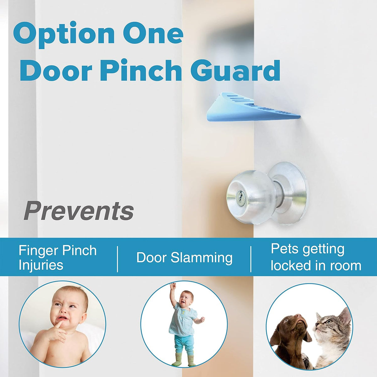 Door Pinch Guard and Stopper, Durable Silicone Finger Pinch Guard, Prevents Injuries, Slamming