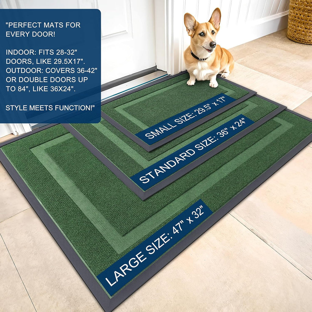 OLANLY Front Door Mat Indoor Outdoor Entrance, Waterproof All-Season, All-Weather Doormat, Sturdy