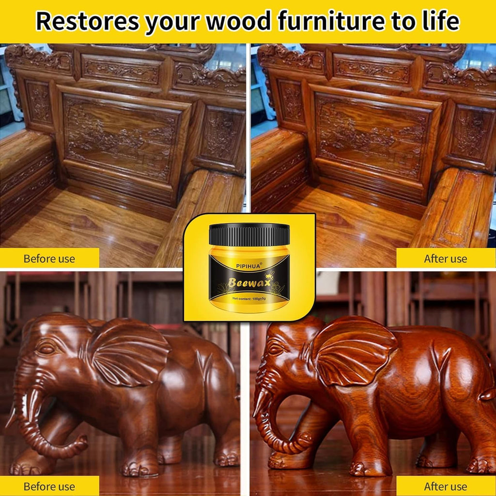 PIPIHUA Beeswax Polish and Conditioner for Wood Furniture - Waterproof & Restorer Wood Wax