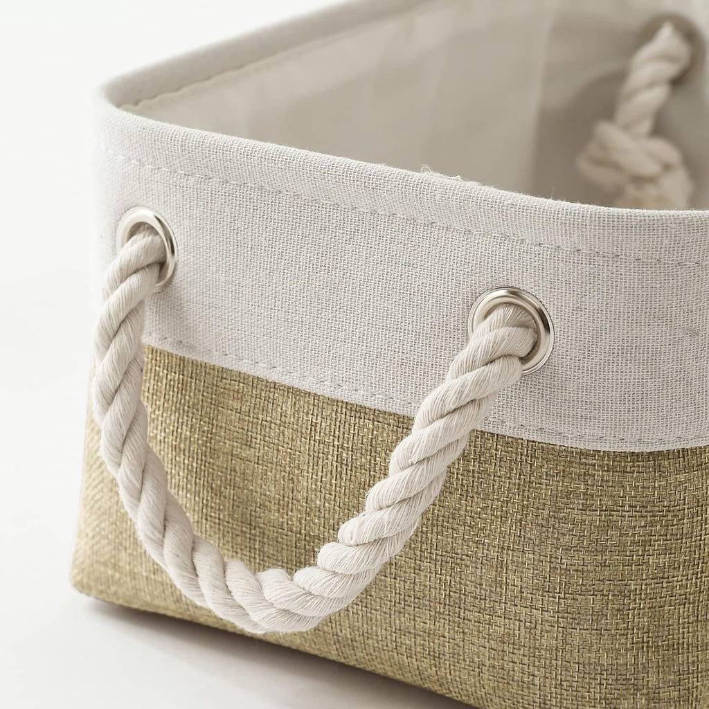 TcaFmac Storage Bins for Shelves - Small 6 Pack Collapsible Storage Basket for Organizing, Fabric
