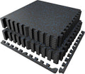 PRAISUN 0.6" Thicker Gym Mat, 12 Tiles 48 Sq Ft Workout Mats, Interlocking Foam Tiles with Rubber