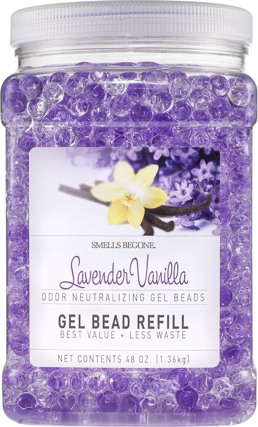 SMELLS BEGONE 48 oz Odor Eliminator Gel Bead Refill - Eliminates Odor from Bathrooms, Boats, Cars