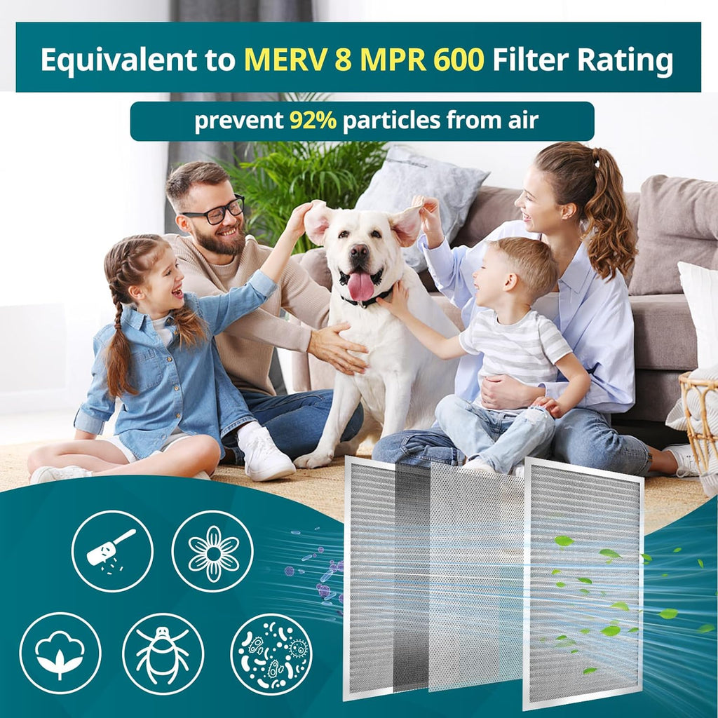 Torjim 14x24x1 MERV8 Washable & Reusable Electrostatic Air Filter, AC/HVAC Furnace Filter, Breathe