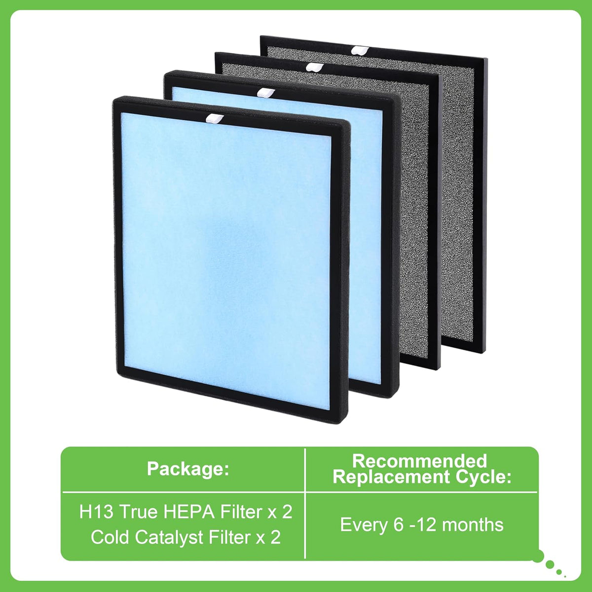 HSP001 True HEPA Filter Replacement, Compatible with HSP001 Air Purifier, 4 in 1 H13 True HEPA and