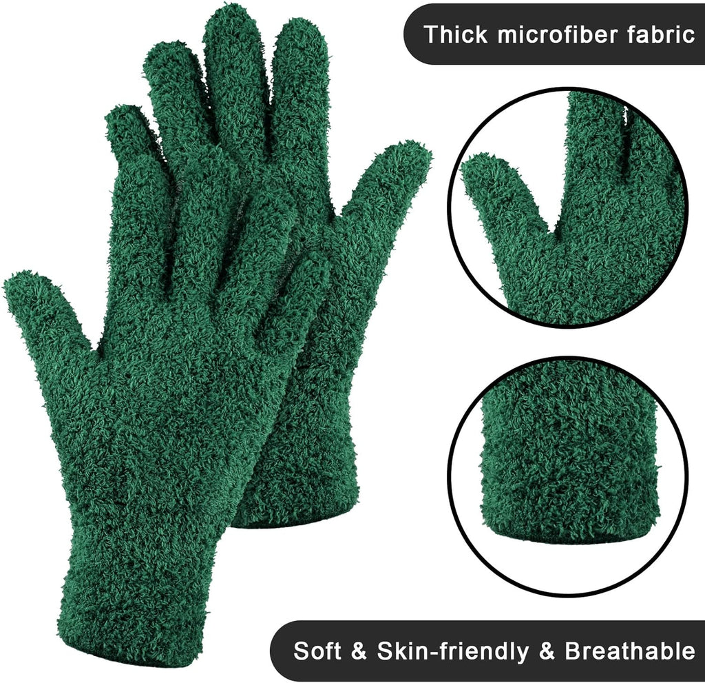 Patelai 3 Pairs Microfiber Plant Dusting Gloves Leaf Cleaning Gloves for Indoor Plants, Blinds