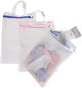 3 Pack Hanging Mesh Laundry Bags with S Metal Hooks,10x12 Inch Hanging Socks Laundry Bags, for