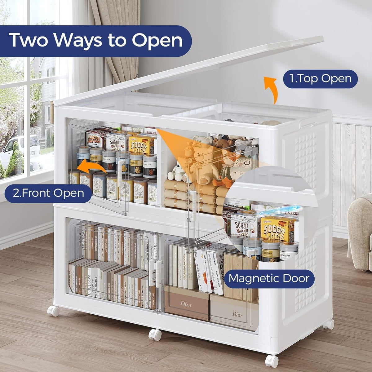 150GAL Extra Large Storage Bins with Lid, 600Qt Stackable Closet Organizers and Drawers