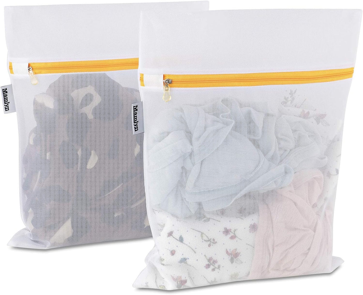 Mesh Laundry Bag for Delicates, Wash Bag for Underwear and Lingerie, Makeup Organizer Bag (2 Small)