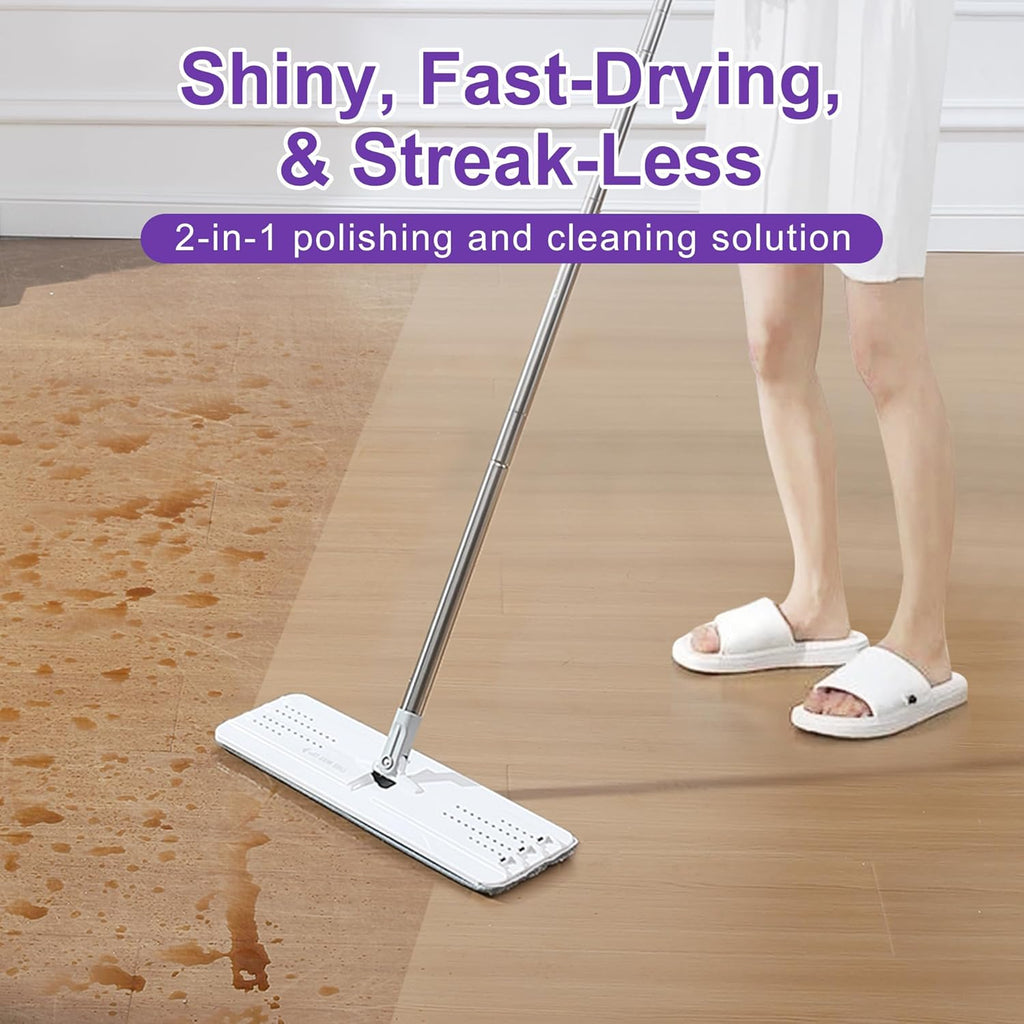 JOYMOOP Mop and Bucket with Wringer Set and Floor Cleaner Pods, Flat Floor Mop with 3 Reusable