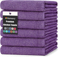 Homaxy Premium Kitchen Towels(18”x 28”, 6 Pack), Large Cotton Kitchen Hand Towels, Flat and Terry