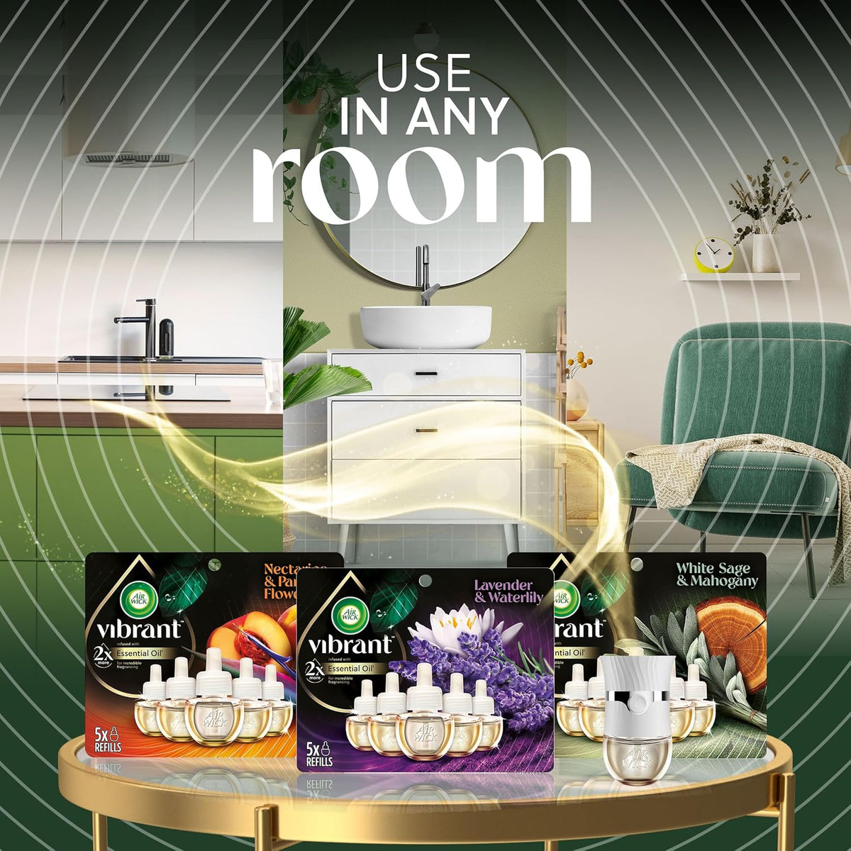 Air Wick Plug In Scented Oil Refills, Watermelon and Mimosa, Air Fresheners for Home Long Lasting