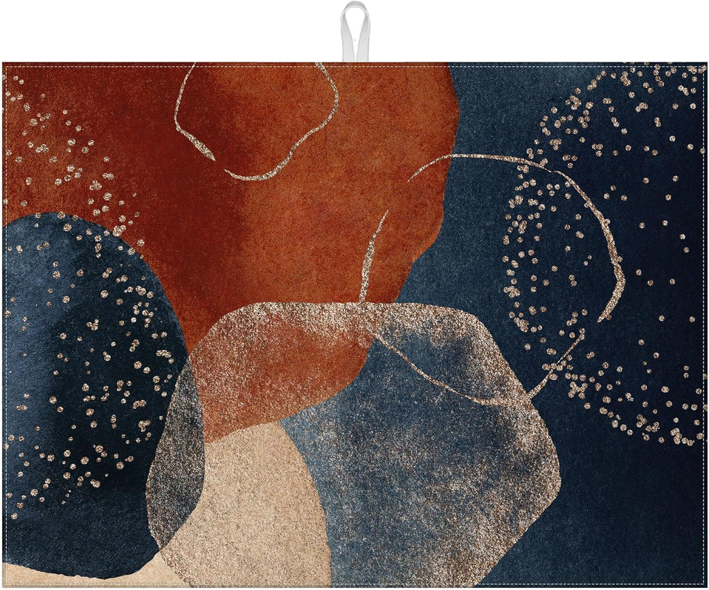 Abstract Stones Art Dish Drying Mat for Kitchen Counter Microfiber Absorbent Dish Kitchen Drying