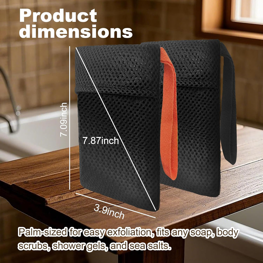 2 Pack Soap Bag Gentle Roughness,Bar Soap Pouch Saver Pocket,Body Scrubber Shower Sponge