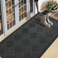 Smiry Front Door Mat Outside Entrance, Heavy Duty Outdoor Indoor Natural Rubber Doormat, Non Slip