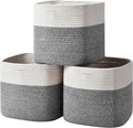 3 Pack Storage Cubes 11 Inch Cotton Rope Woven Baskets for Organizing Cube Bin Square Shelves