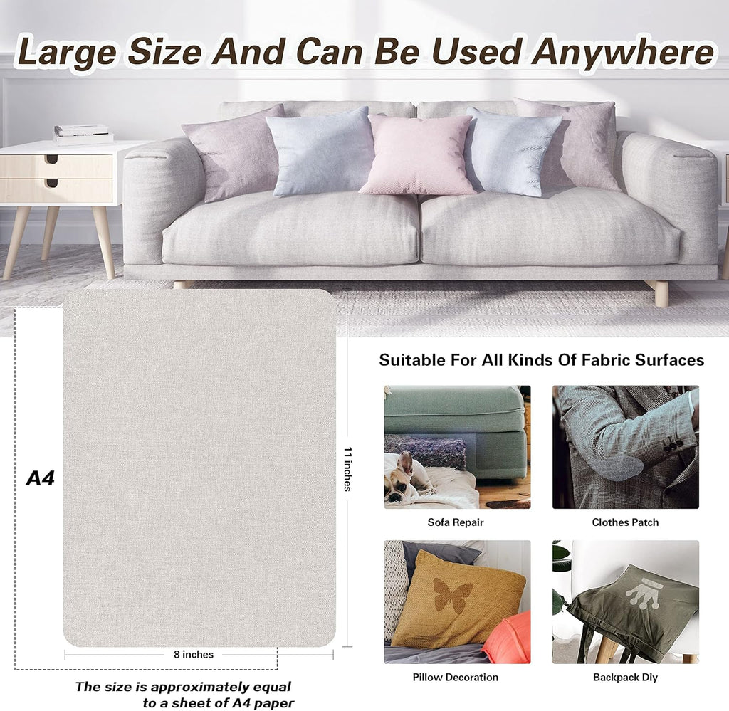 KING MOUNTAIN Fine Linen Repair Patches, Self-Adhesive Linen Fabric Patches, 8X11 inch Extra Size