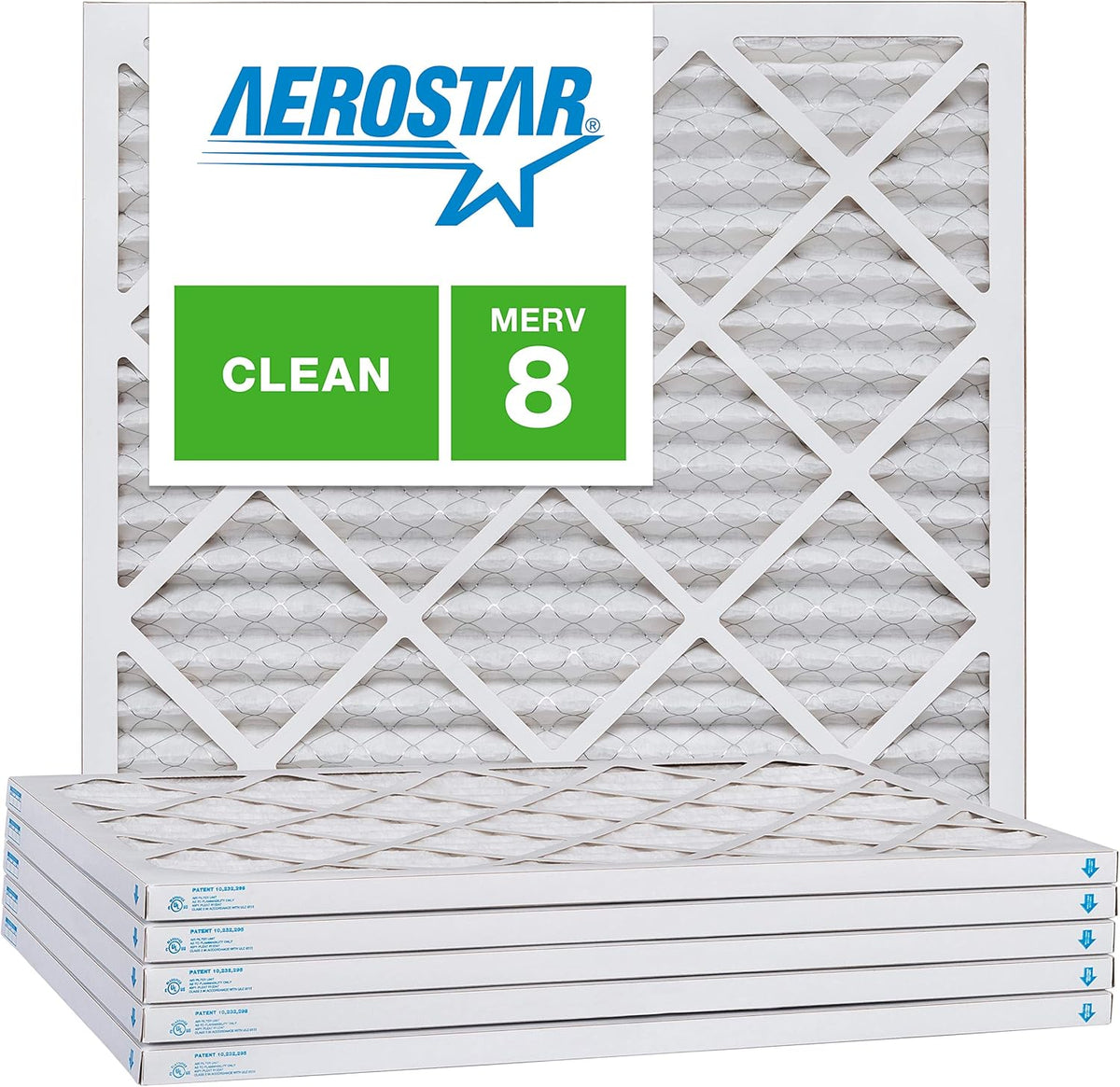 Aerostar Air Filters 19 1/2 x 19 1/2 x 1 MERV 8,Healthier Air For Your Home, 19 1/2" x 19 1/2" x