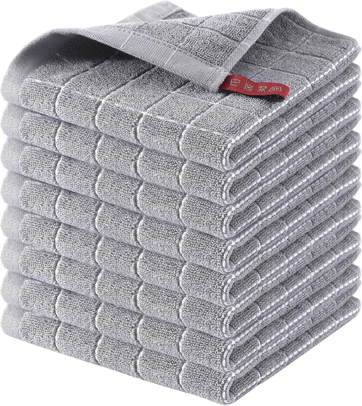 Homaxy 100% Cotton Terry Kitchen Dish Cloths, Ultra Soft and Absorbent Dish Towels for Kitchen