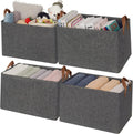 GRANNY SAYS Closet Storage Baskets, Collapsible Fabric Storage Bins with Metal Frame, Clothes