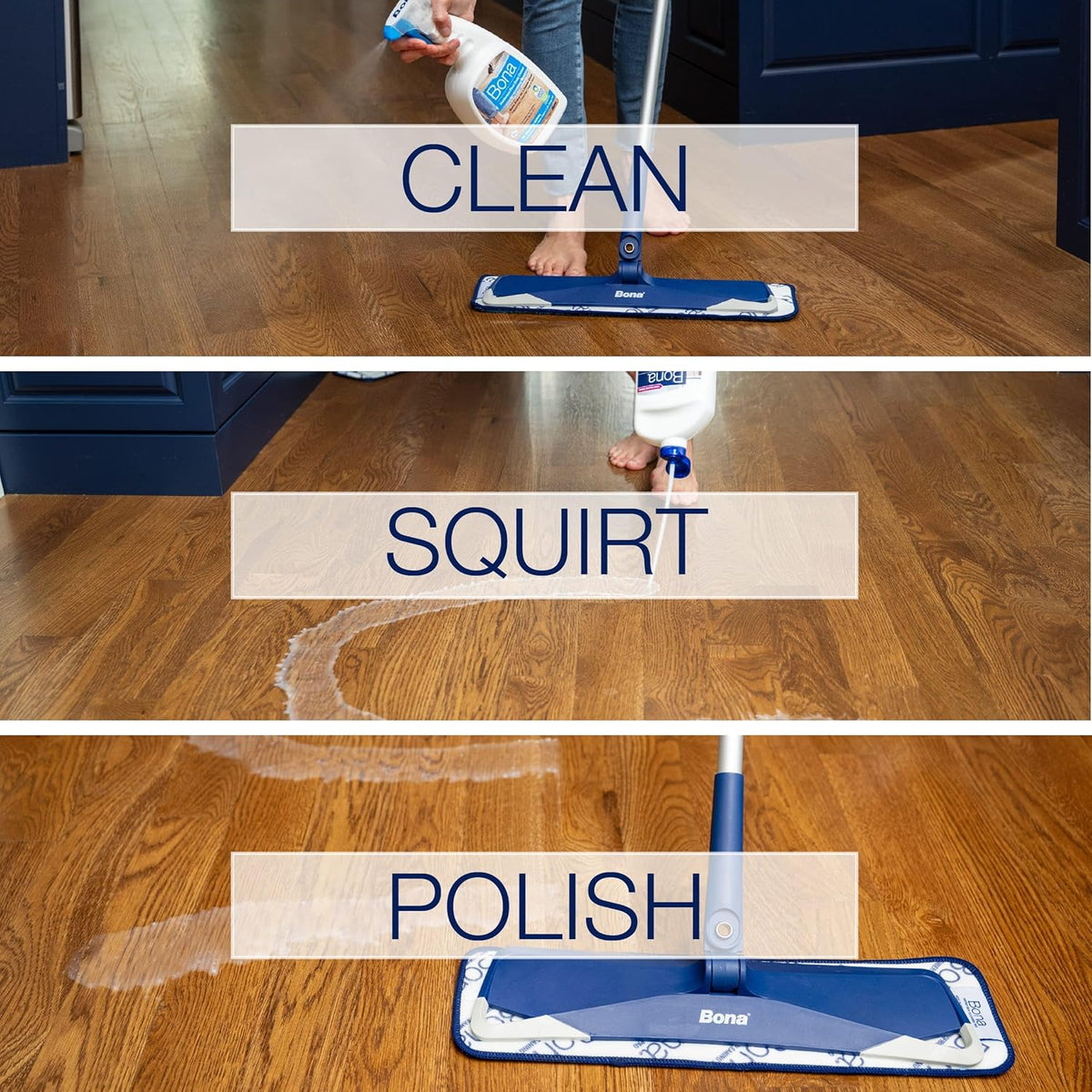 Bona Hardwood Floor Polish - 32 fl oz - Low Gloss Shine - Polish for Wood Floors - Protects and