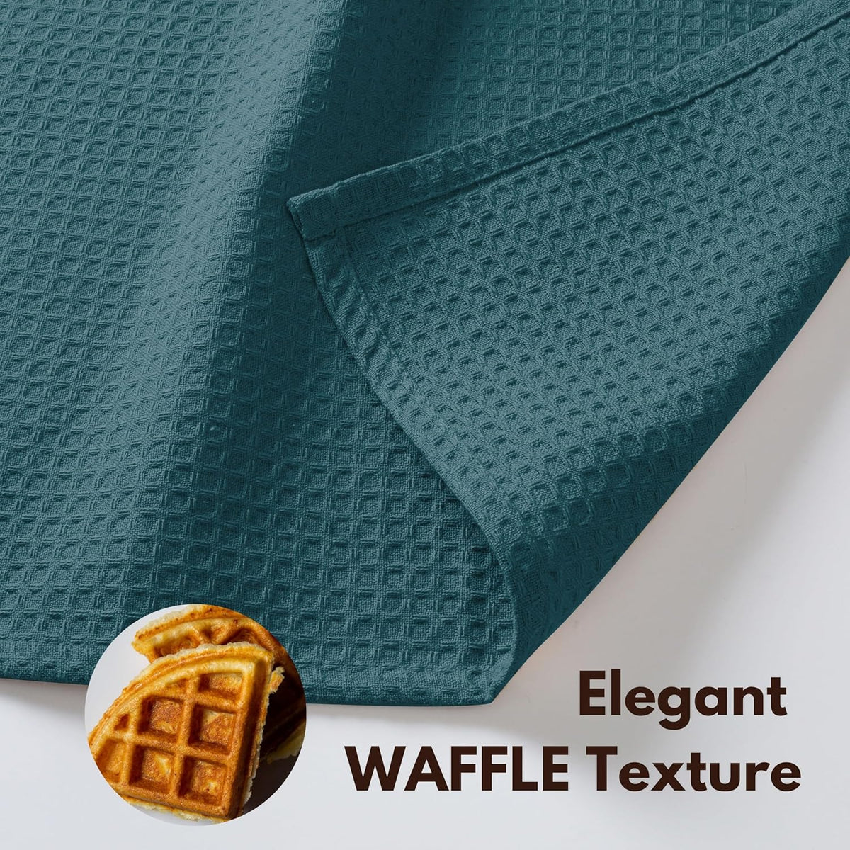 Native Fab Waffle Weave Kitchen Towels, 4 Pack, 16x26 inches, 100% Cotton, Soft & Absorbent Towel