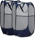 Handy Laundry Collapsible Mesh Pop Up Hamper with Wide Opening and Side Pocket - Breathable