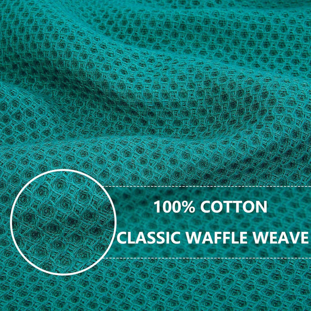 Homaxy 100% Cotton Waffle Weave Kitchen Dish Towels, Ultra Soft Absorbent Quick Drying Cleaning