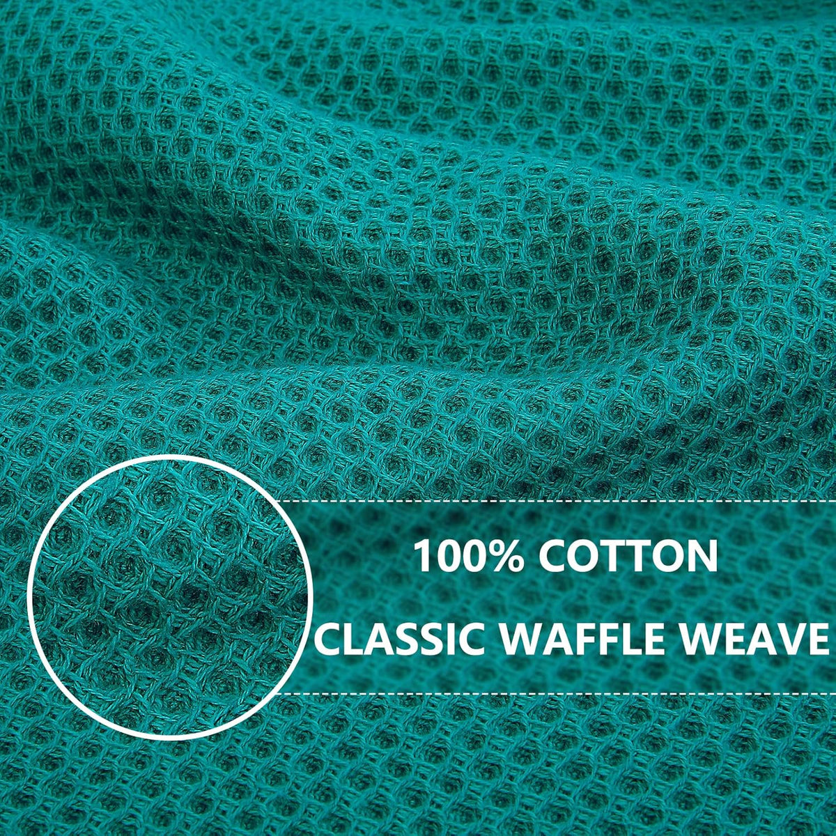 Homaxy 100% Cotton Waffle Weave Kitchen Dish Towels, Ultra Soft Absorbent Quick Drying Cleaning