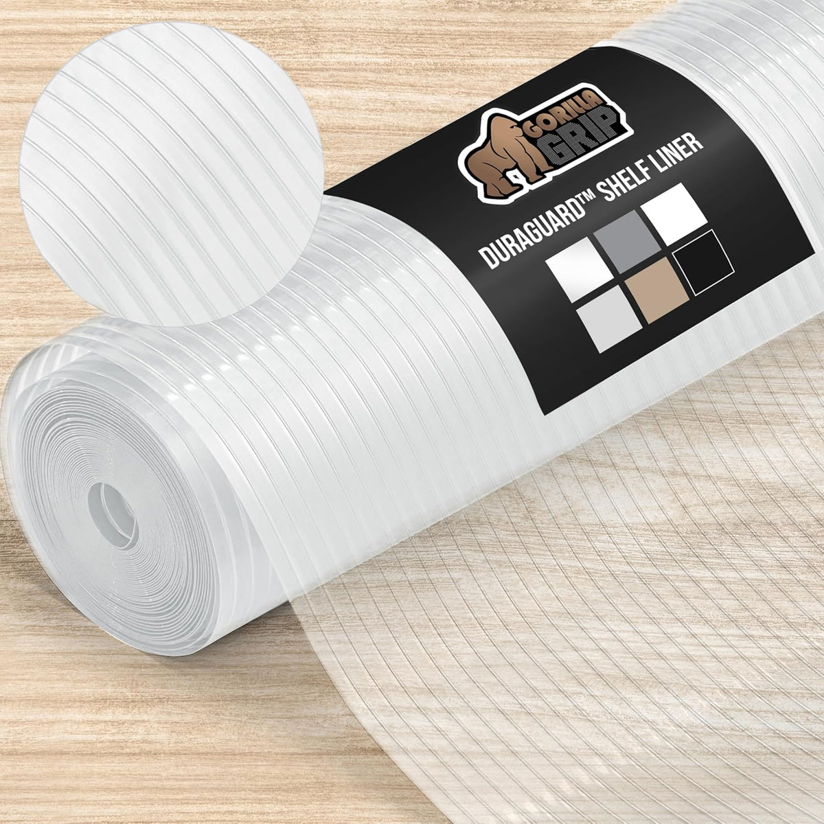 GORILLA GRIP DuraGuard Shelf Liner, Non-Adhesive Cabinet Liners for Kitchen Drawers, Shelves