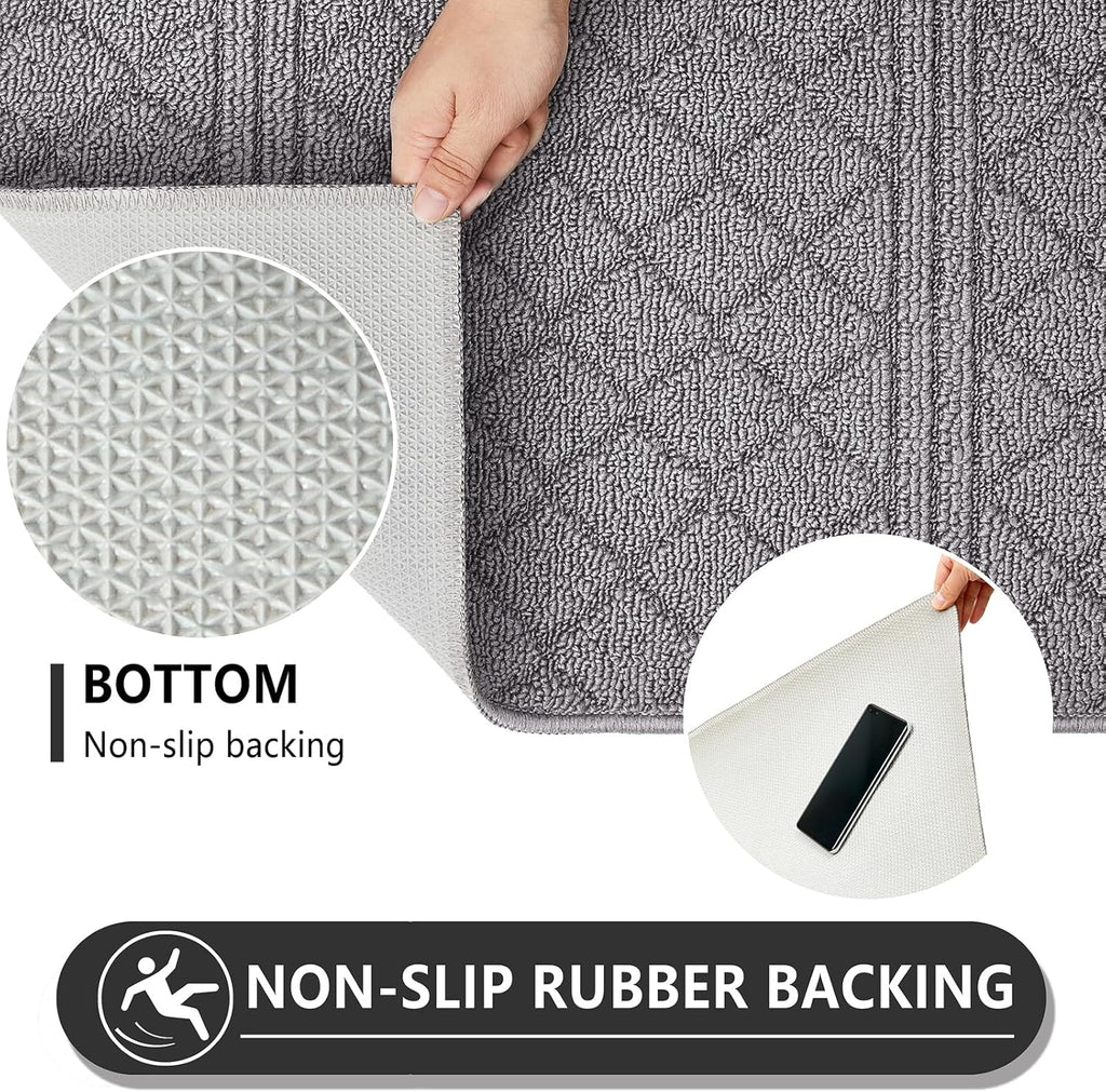 REFETONE Indoor Doormat, Front Back Door Mat 20"x32" Rubber Backing Non Slip Mats, Absorbent Resist