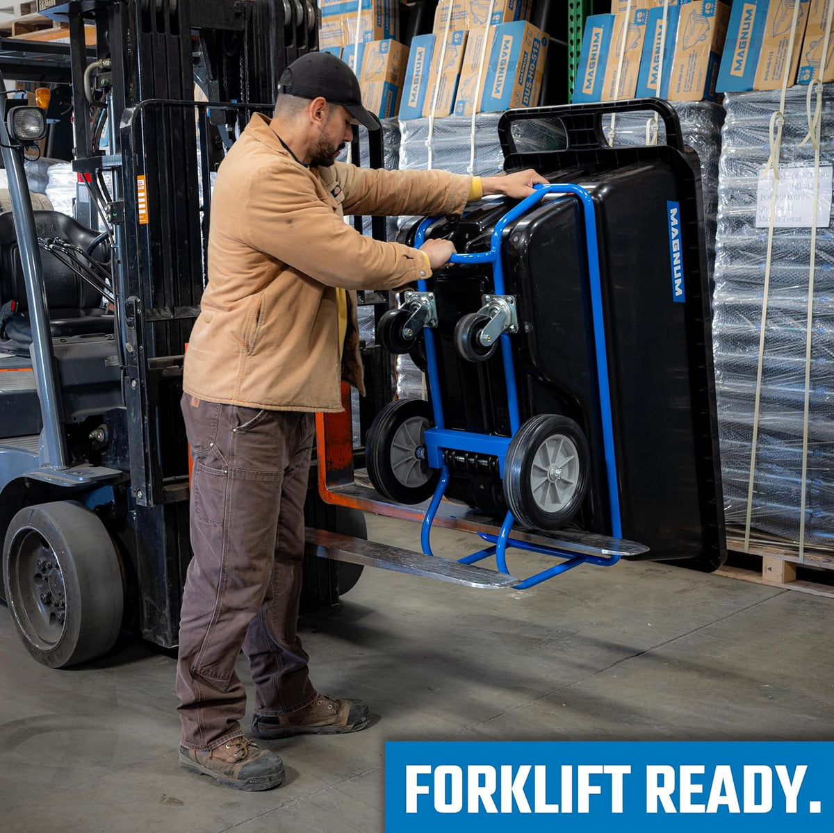 Tilt Truck, 1/2 Cu. Yd. Capacity Dump Cart with Heavy Duty 12” Wheels & 5” Casters & Forklift-able
