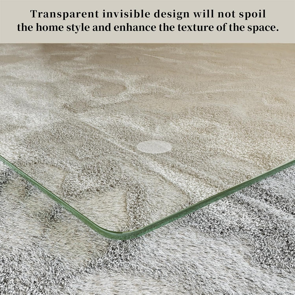 [Tempered Glass] 48" x 72" Glass Chair Mat, 1/5" Thick Office Chair Mat for Carpet or Hardwood