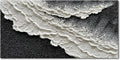 NANKAI 24x48 Inch Hand Painted 3D Ocean Wave Landscape Oil Painting Black and White Abstract Canvas