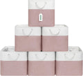 13x13 Inch Cube Storage Bins with Reinforced Bottom Cardboard, 6 Pack Large Collapsible Fabric