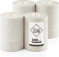 Fantasticlean Microfiber Cleaning Cloth Roll 4 Rolls 240 Pack, Tear Away Paperless Towels, 8" x 8"