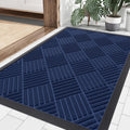Smiry Front Door Mat Outside Entrance, Heavy Duty Outdoor Indoor Natural Rubber Doormat, Non Slip