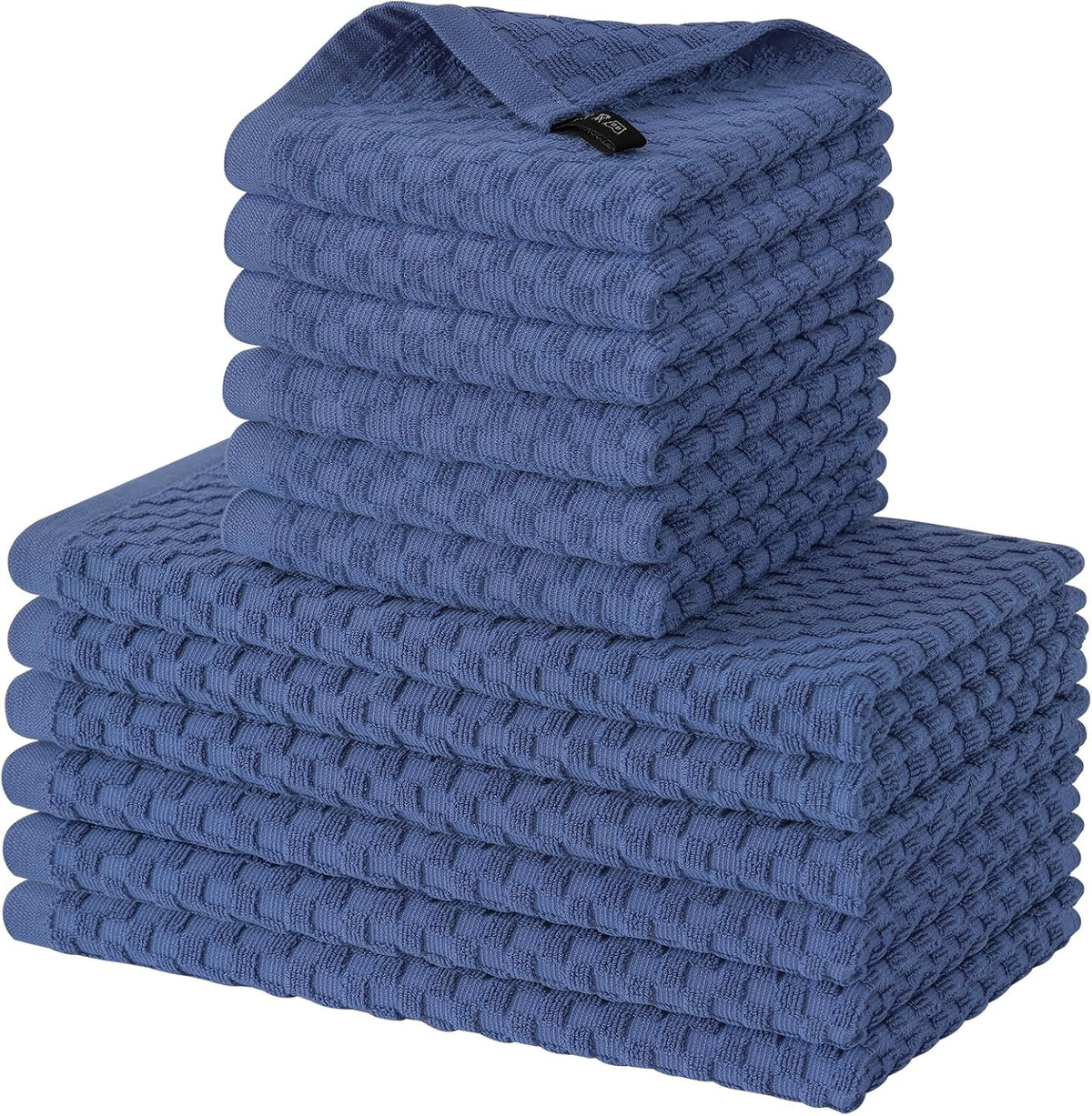 Fintale 100% Cotton Kitchen Towels and Dishcloths Set, 12 x 12 & 15 x 25 Inches, Set of 12 Bulk