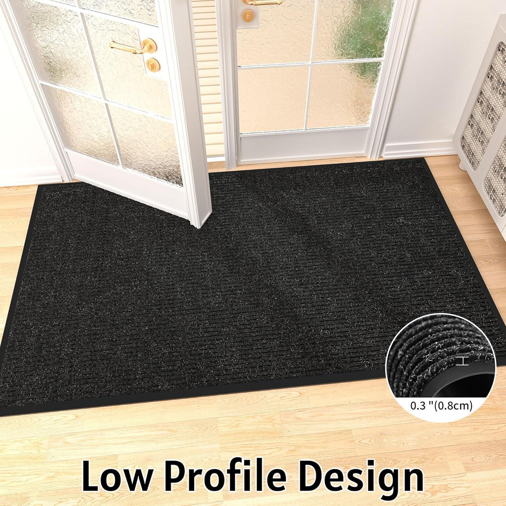 Front Door Mat Indoor Outdoor Entrance, 48" x 72" Dirt Resistant and Absorbent Door Mat, TPR