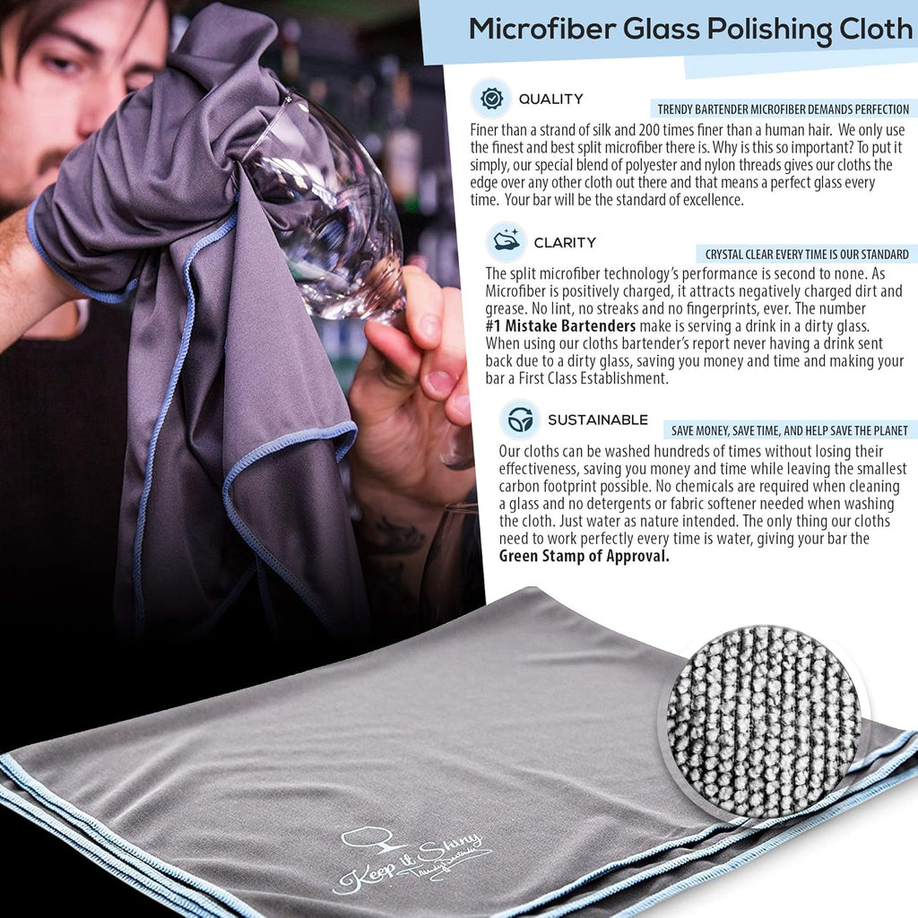 Trendy Bartender Toast to Perfection Microfiber Glass Polishing Lint-Free Cloth for Spotless Shine