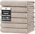 Homaxy Premium Kitchen Towels(18”x 28”, 6 Pack), Large Cotton Kitchen Hand Towels, Flat and Terry